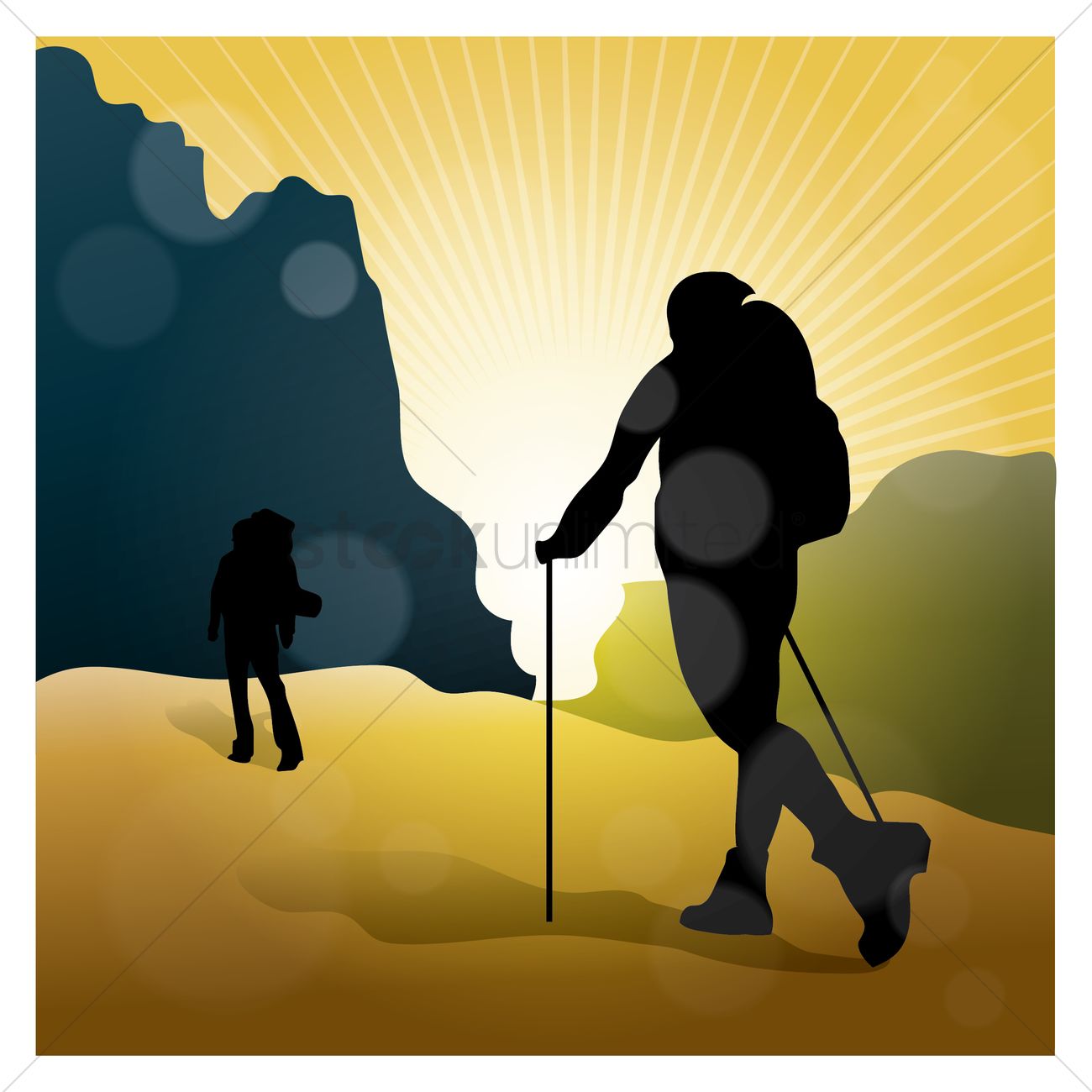 1300x1300 Hikers Silhouette Vector Image