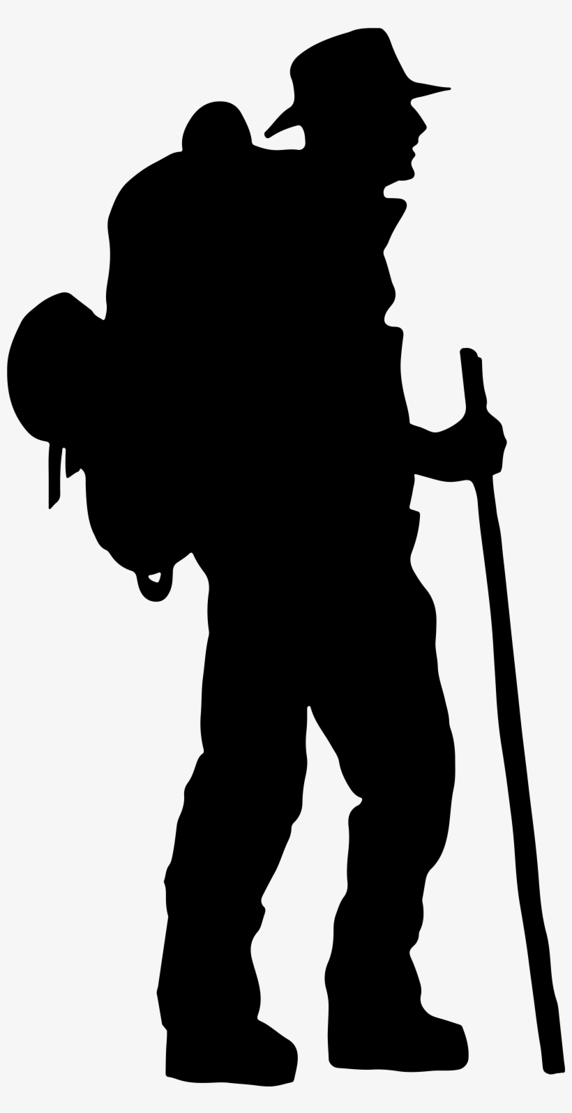 820x1596 Hiking Silhouette Vector