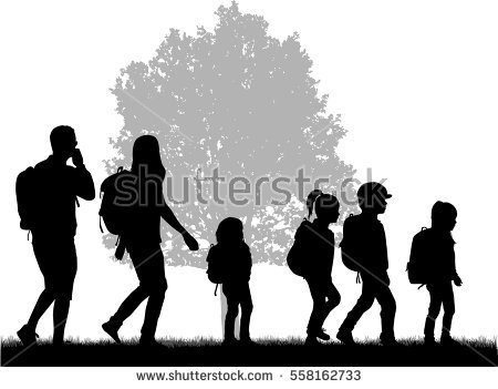450x351 Kids Hiking Silhouette