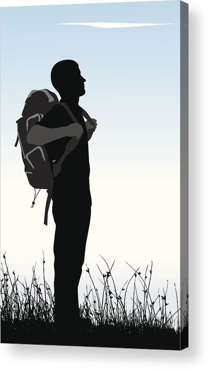 415x740 Solitary Hiker Vector Silhouette Acrylic Print