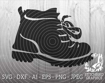 350x278 Hiking Boots Instant Download, Vector Art, Commercial Use