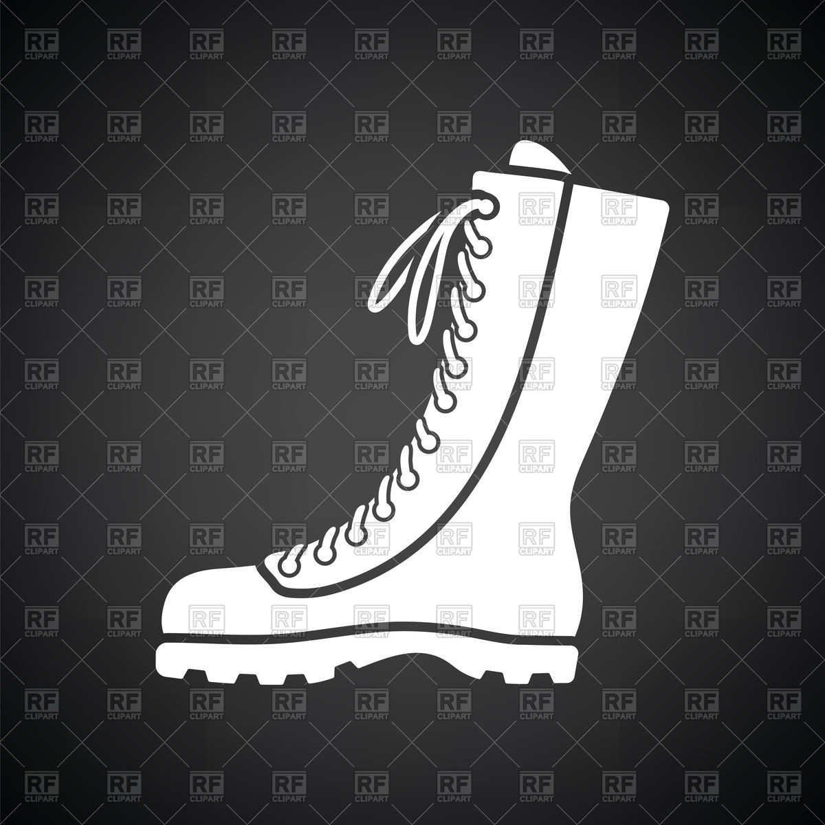 1200x1200 Hiking Boot On Black Background Vector Image Of Objects Angelp