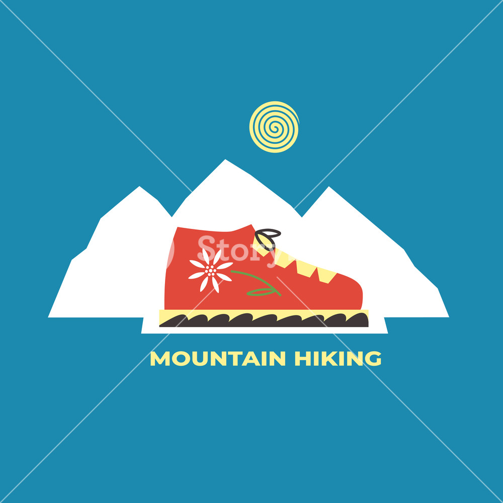 1000x1000 Tourist Trip Icon Minimalist Flat Design Style Mountains Snow