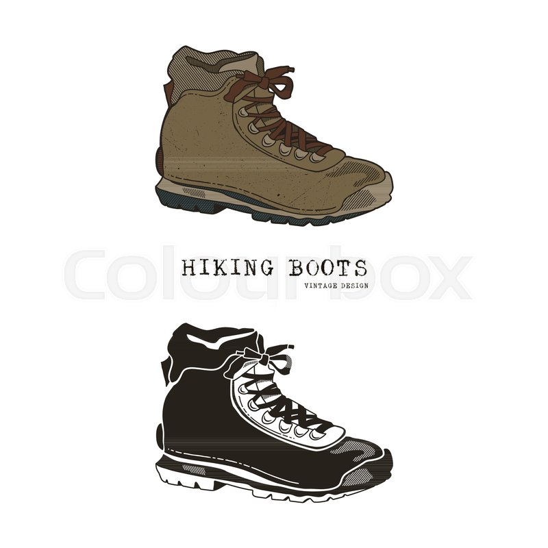 800x800 Vintage Hand Drawn Travel Boots In Stock Vector Colourbox