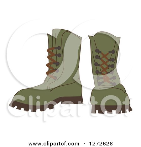 450x470 Clipart Of A Pair Of Green Hiking Boots