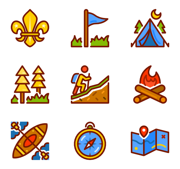 600x564 Hiking Icons