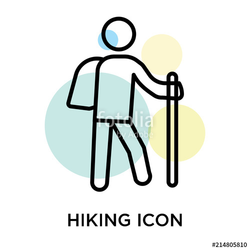 500x500 Hiking Icon Vector Sign And Symbol Isolated On White Background