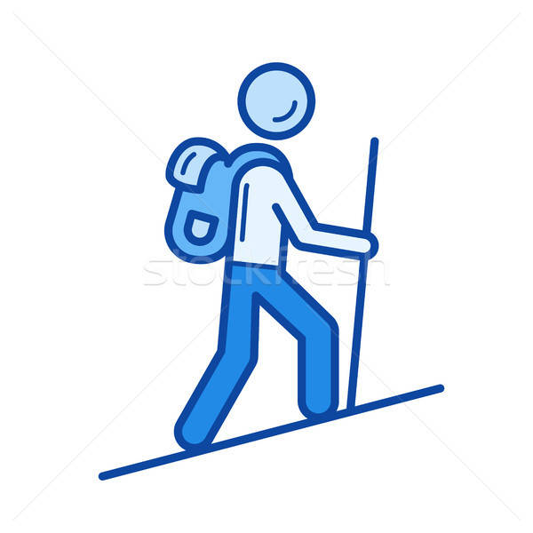 600x600 Mountain Hiking Line Icon Vector Illustration Andrei Krauchuk