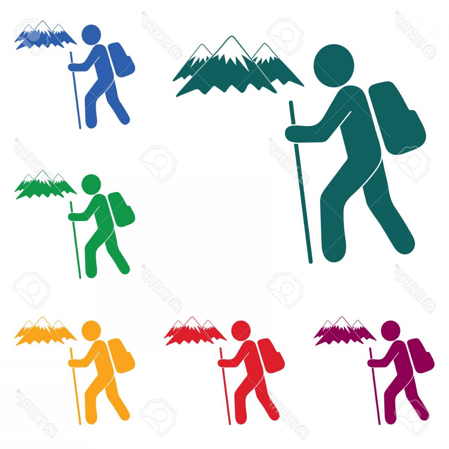 1560x1560 Photostock Vector Hiking Icon Colored Illustration Newwaysys