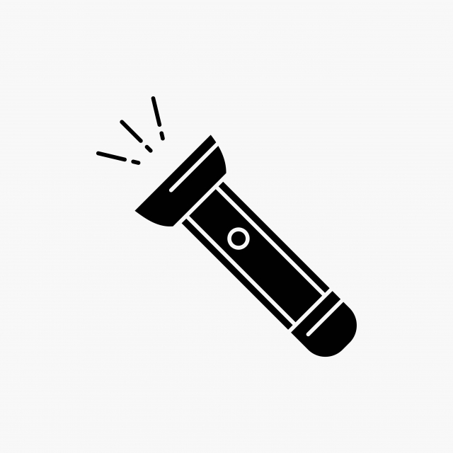 640x640 Torch Light Flash Camping Hiking Glyph Icon Vector Isolated