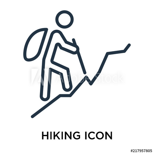 500x500 Hiking Icons Isolated On White Background Modern And Editable