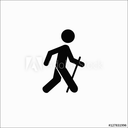 500x500 Man Hiking Icon Vector Isolate On White Background