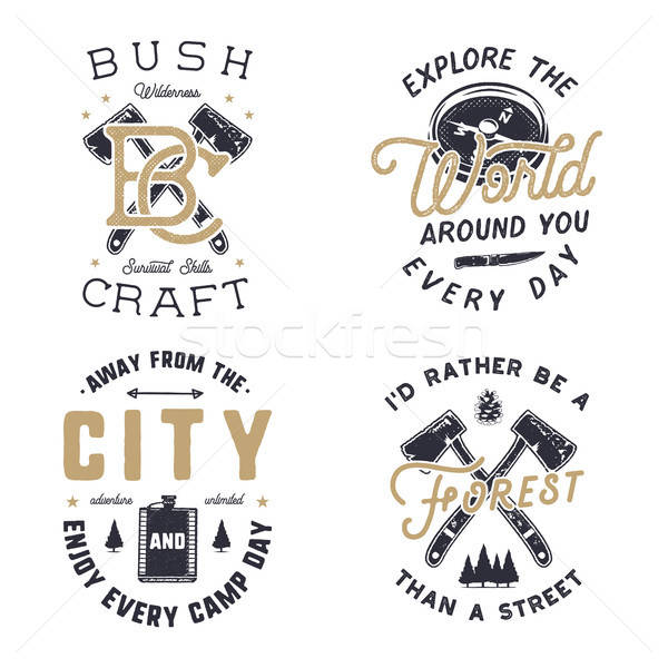 600x600 Vintage Hand Drawn Travel Logos And Emblems Set Hiking Labels