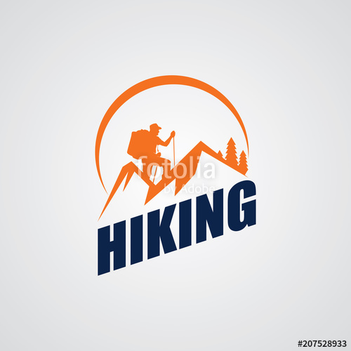 500x500 Hiking Club Expedition Logo Design Template Stock Image
