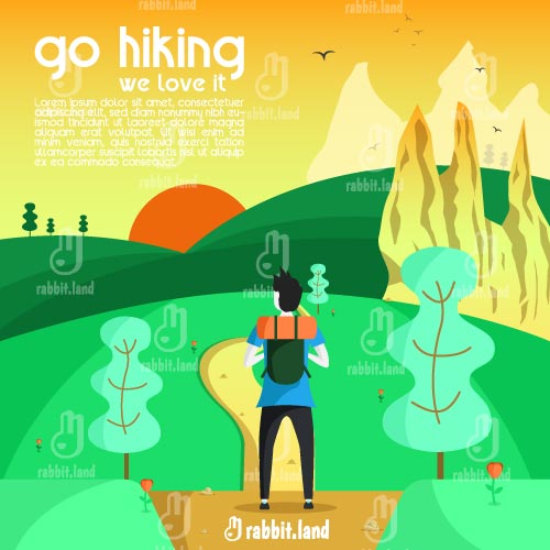 Go Hiking Vector Illustration 500x500 Go Hiking Vector Illustration