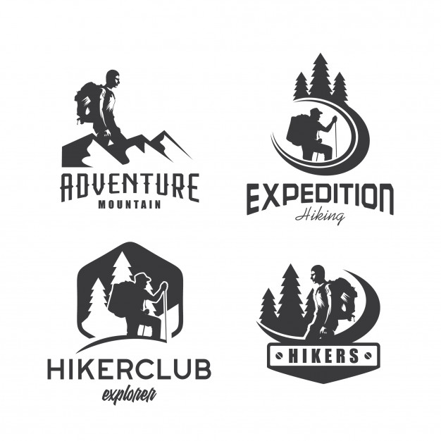 Hiker Expedition Adventure Logo Design Template Set Vector 626x626 Hiker Expedition Adventure Logo Design Template Set Vector