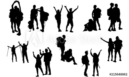Hiking Couple Silhouette Mountain Climber Vector Team Trekking 500x300 Hiking Couple Silhouette Mountain Climber Vector Team Trekking