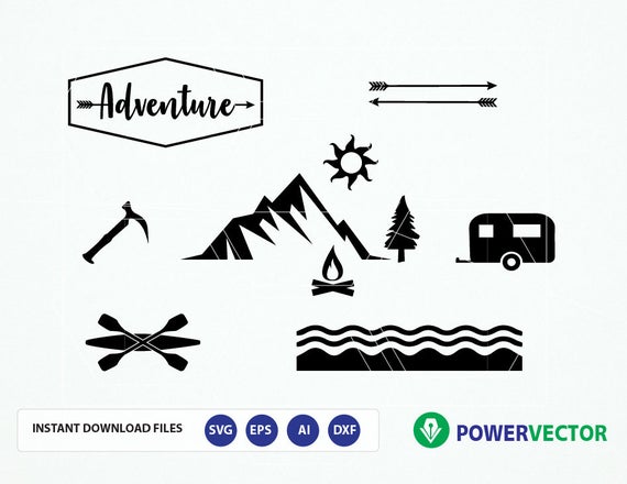 Adventure Clipart Dxf Silhouette Studio Camping Etsy 570x440 Adventure Clipart Dxf Silhouette Studio Camping Etsy