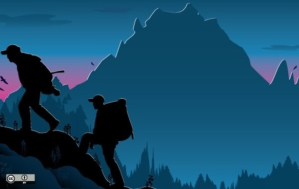 Hiking Free Vector Download 583x368 Hiking Free Vector Download