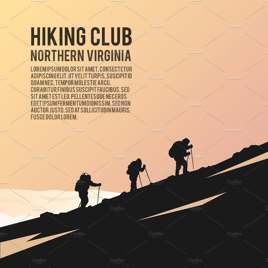 Hiking Vector Poster 1125x1127 Hiking Vector Poster
