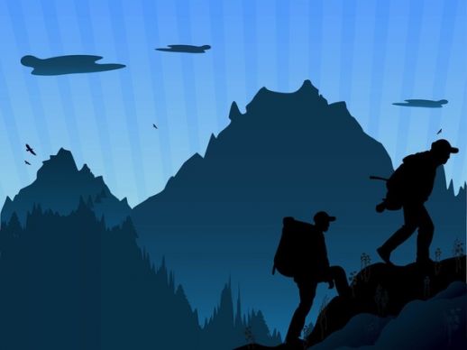 Mountain Hiking Vector 518x388 Mountain Hiking Vector