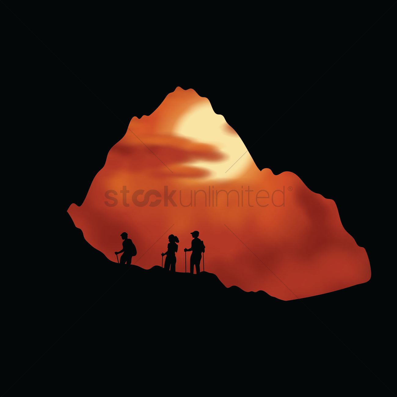 Mountain Hiking Vector Image 1300x1300 Mountain Hiking Vector Image