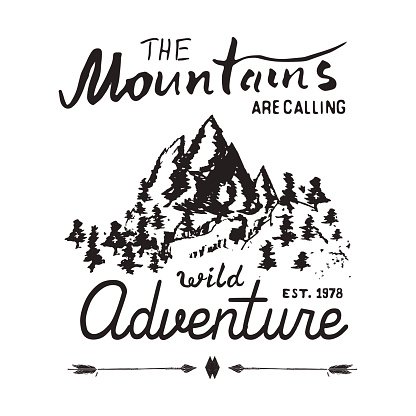 Mountains Handdrawn Sketch Outdoor Camping And Hiking, Vector 416x416 Mountains Handdrawn Sketch Outdoor Camping And Hiking, Vector