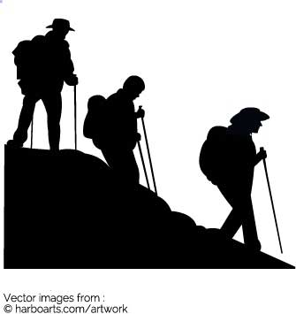 Download Group Hiking Silhouette 335x355 Download Group Hiking Silhouette