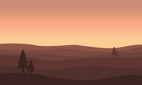 Landscape Of Hill Silhouettes Vector Premium Clipart 499x300 Landscape Of Hill Silhouettes Vector Premium Clipart