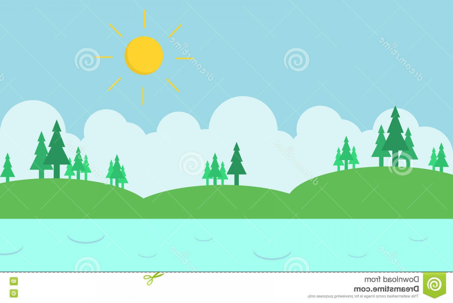 Stock Illustration Landscape Hill River Silhouette Vector Art 1560x1044 Stock Illustration Landscape Hill River Silhouette Vector Art
