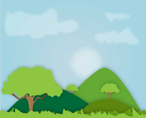 600x485 Hills Landscape Free Vector In Adobe Illustrator