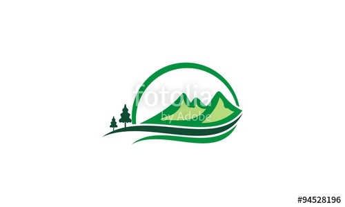500x300 Mountain Hill Pine Tree Logo Stock Image And Royalty Free Vector