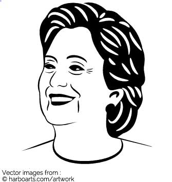 Download Smiling Hillary Clinton Stencil 335x355 Download Smiling Hillary Clinton Stencil