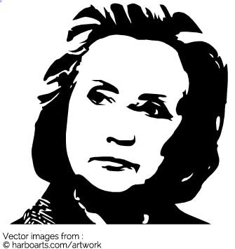 Download Thoughtful Hillary Clinton Stencil 335x355 Download Thoughtful Hillary Clinton Stencil
