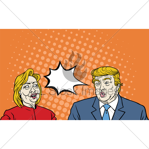 500x500 Hillary Clinton Versus Donald Trump Debate Pop Art Style Gl
