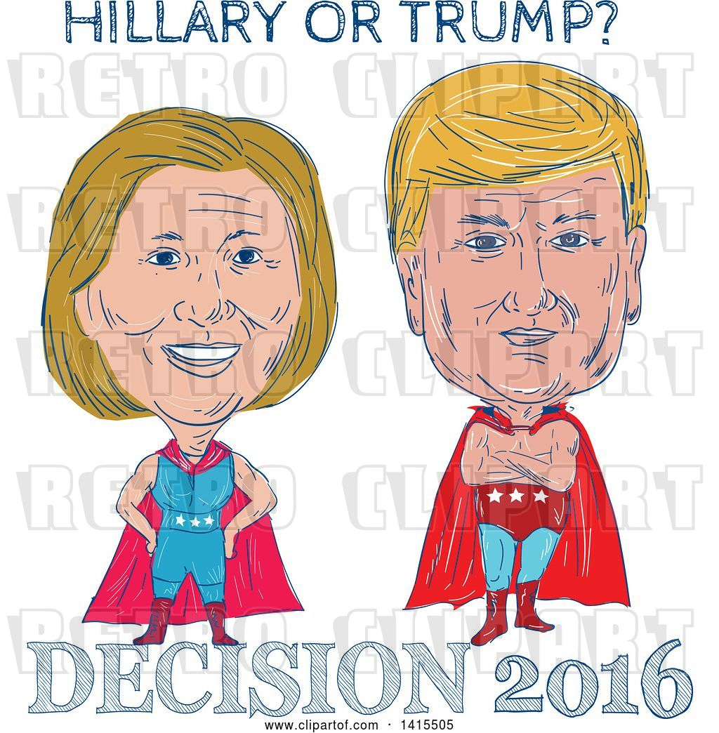 1024x1044 Vector Clip Art Of Retro Cartoon Sketched Caricatures Of Hillary