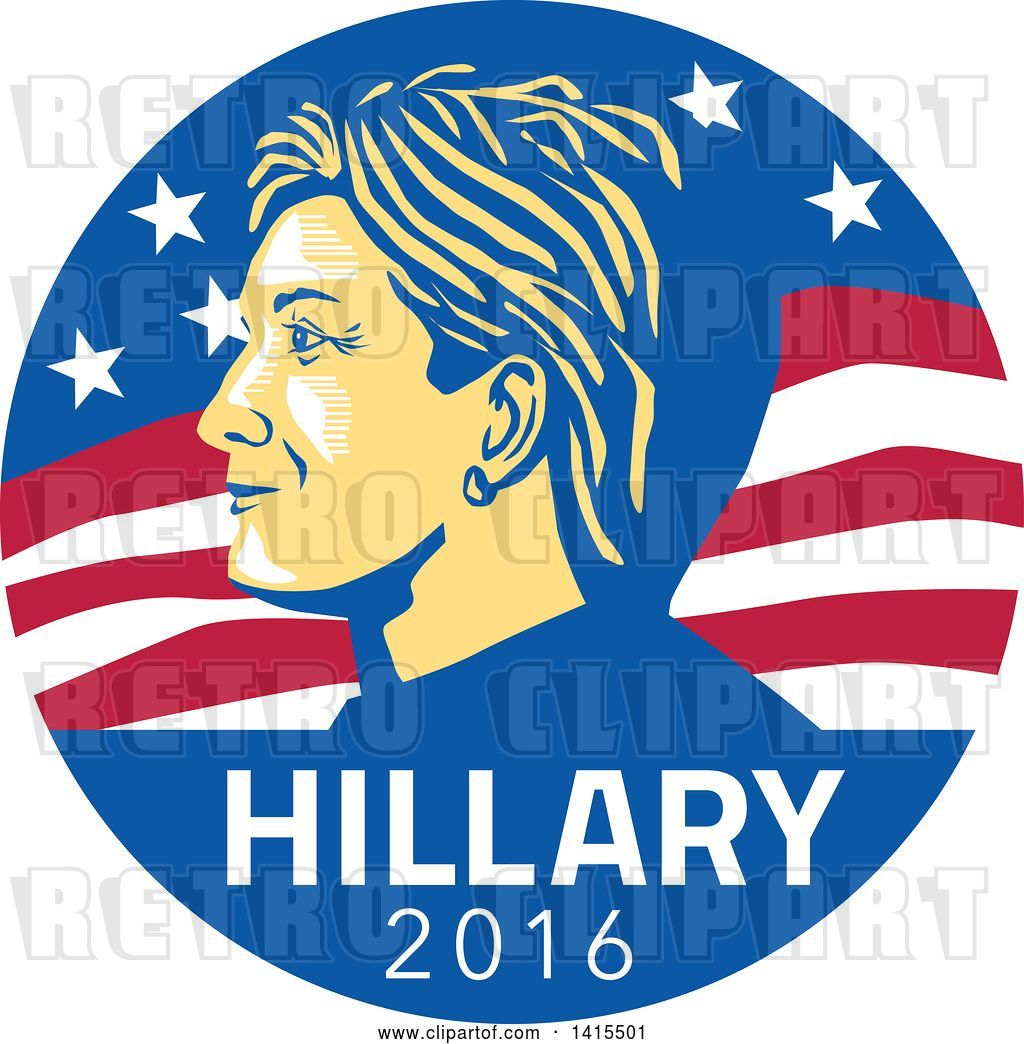 1024x1044 Vector Clip Art Of Retro Profile Portrait Of Hillary Clinton Over