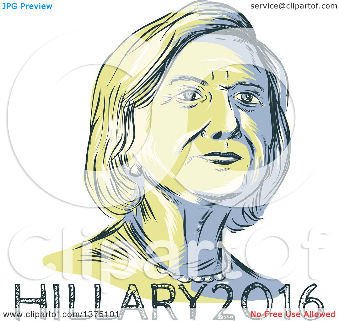 Clipart Of A Retro Sketched Portrait Of Hillary Clinton Over Text 1080x1024 Clipart Of A Retro Sketched Portrait Of Hillary Clinton Over Text