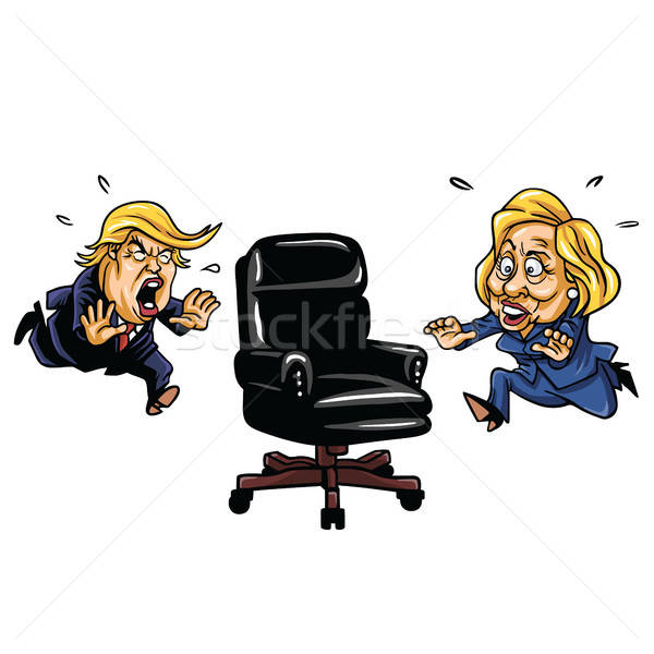 Republican Donald Trump Versus Democrat Hillary Clinton Running 600x600 Republican Donald Trump Versus Democrat Hillary Clinton Running