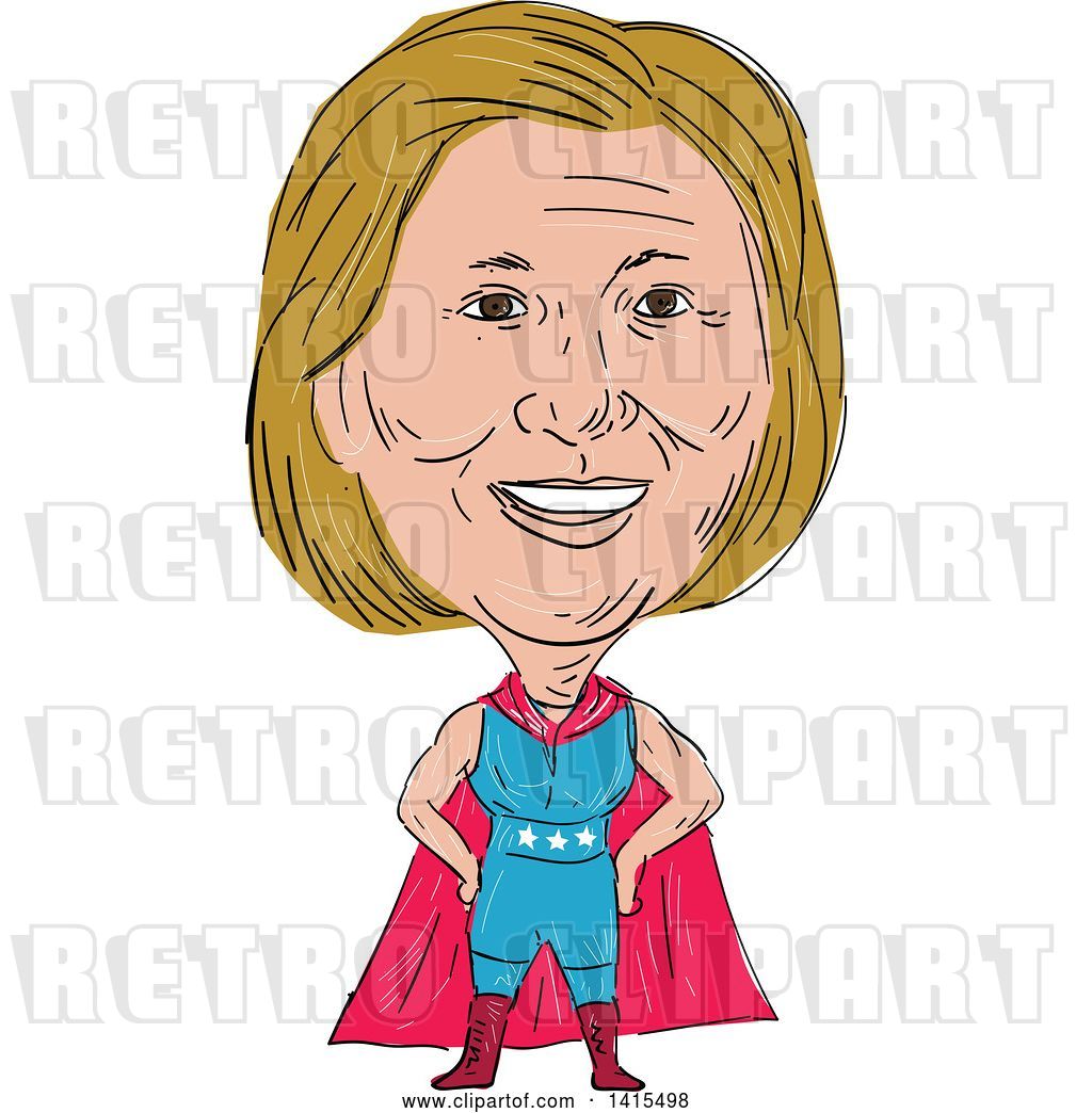 Vector Clip Art Of Retro Sketched Caricature Of Hillary Clinton 1024x1044 Vector Clip Art Of Retro Sketched Caricature Of Hillary Clinton