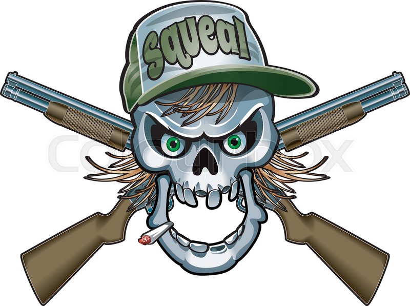 800x597 Hillbilly Skull With Crossed Shotguns Stock Vector Colourbox