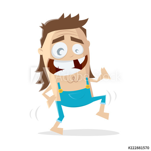 500x500 Funny Cartoon Illustration Of A Dancing Hillbilly