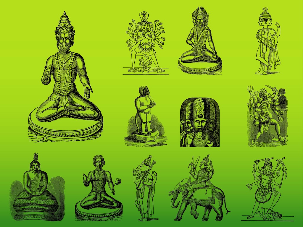 1024x768 Hindu Gods Vector Art Graphics