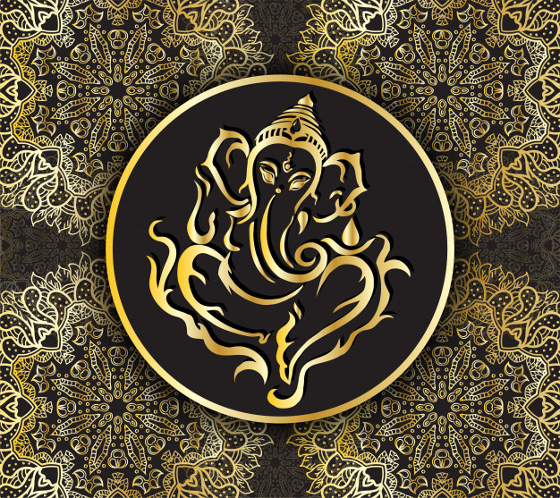 626x557 Lord Ganesha Line Art Modern Design Symbol Luxury Style Ganapati