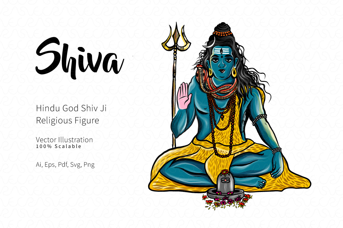 1160x772 Shiva Hindu Indian God Vector Illustration On Behance