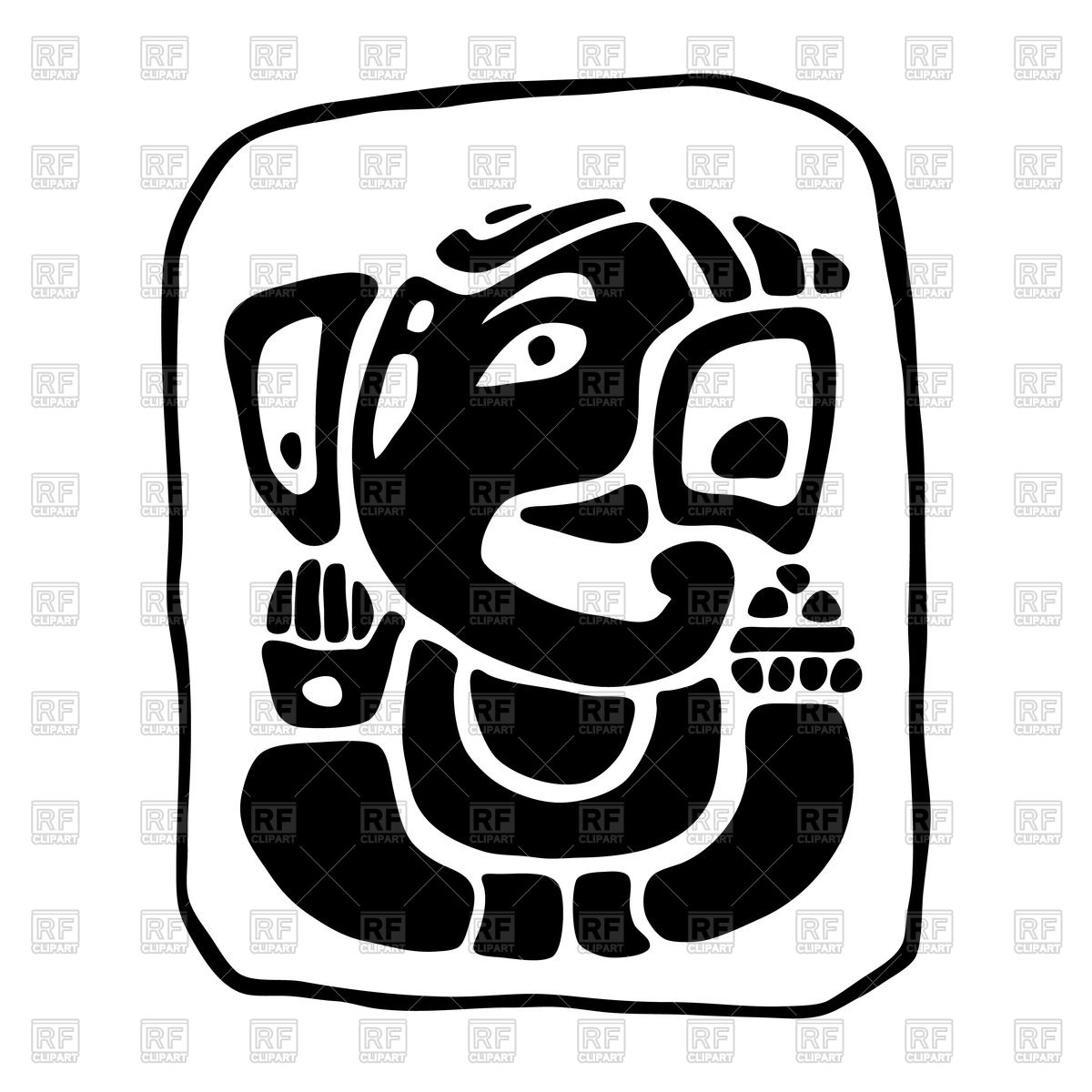 1200x1200 Silhouette Of Ganesha Hindu God Vector Image Of Plants And Animals