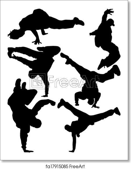 450x580 Free Art Print Of Hip Hop Dancer Silhouette Of Sequence Of Hip