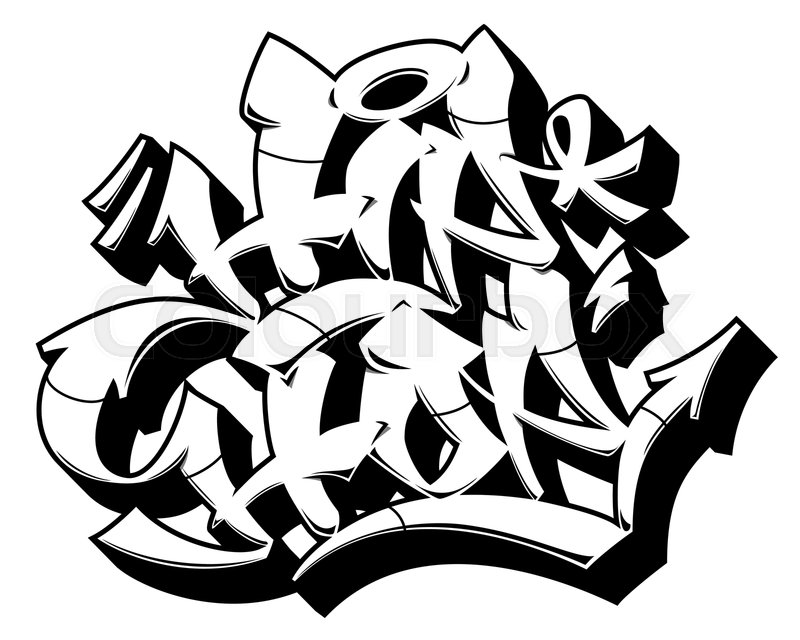 800x640 Hip Hop Word In Readable Graffiti Stock Vector Colourbox