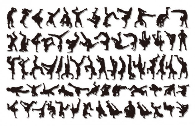 626x406 Hiphop Silhouettes Vector Free Download