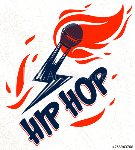 451x500 Rap Music Vector Logo Or Emblem With Microphone In A Shape